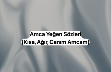 Amca Yeğen Sözleri (Kısa, Ağır, Canım Amcam) Amca Yeğen Sözleri