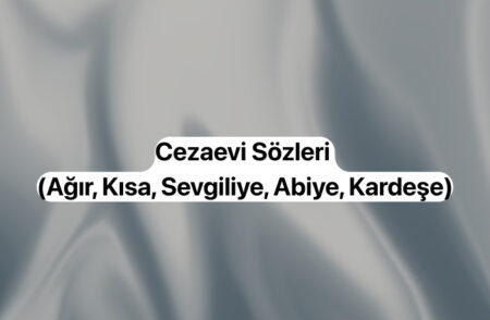 Cezaevi Sözleri (Ağır, Kısa, Sevgiliye, Abiye, Kardeşe)